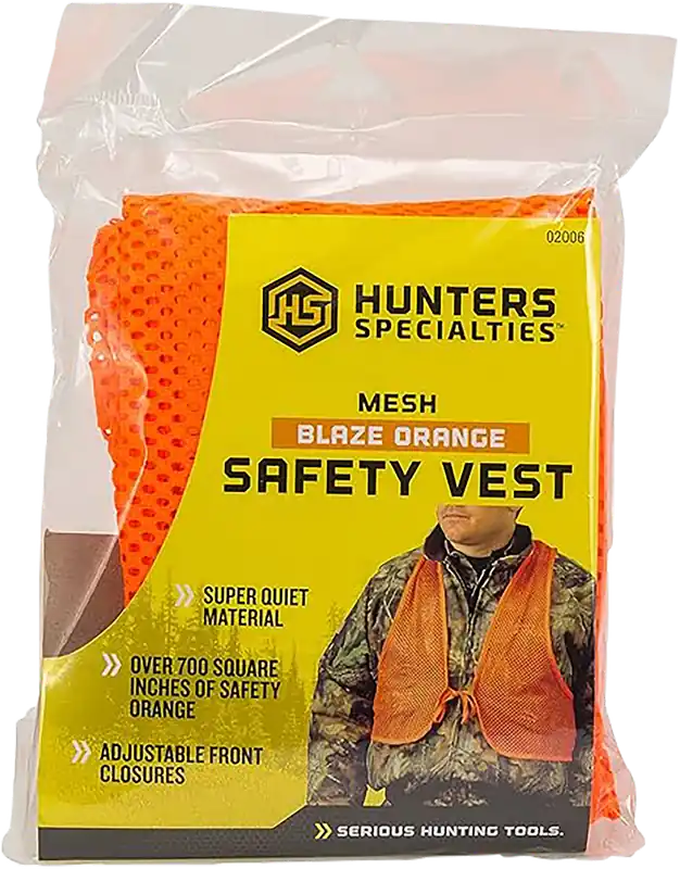 Hunters Specialties HS02006 Safety Vest - One Size Fits All, Orange Mesh