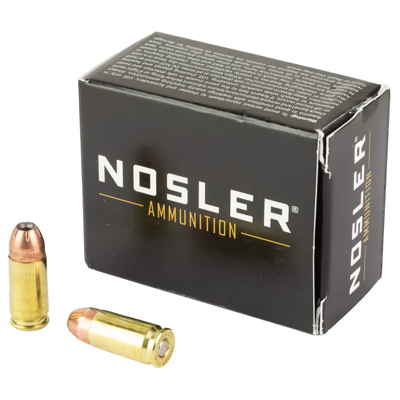 NOSLER ASP 9MM 115GR Jacketed Hollow Point Ammunition - 20 Rounds/400 Rounds