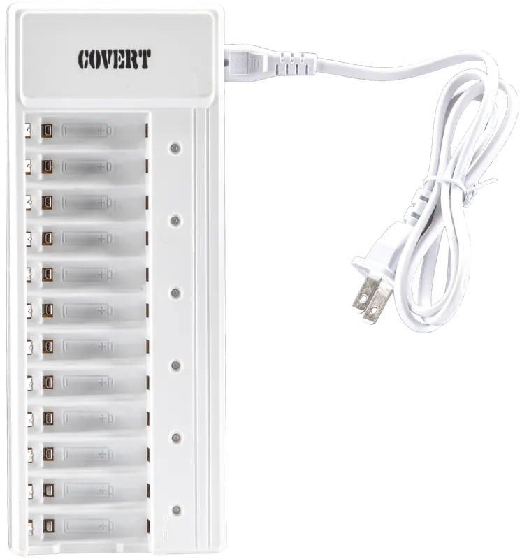 12-Bay Rapid Charger for Covert Scouting Cameras 2038 AA Batteries