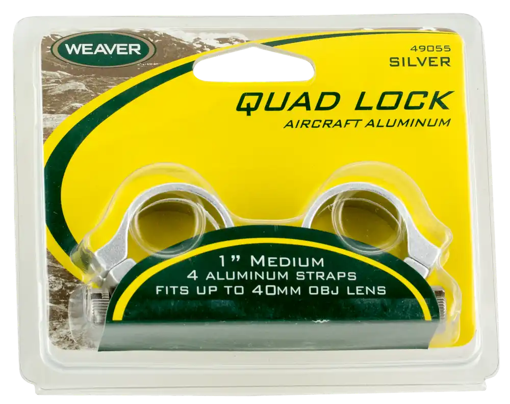 Weaver 49055 Quad Lock Detachable Silver Rings 1" Medium