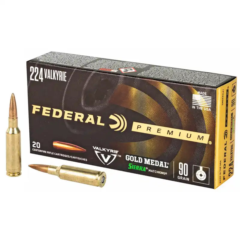 Federal Gold Medal 224 Valkyrie 90 Grain BTHP 20 Rounds