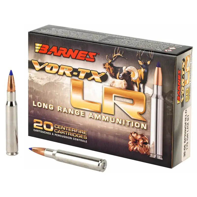 BARNES VOR-TX 3006 LR 175GR Ammunition - 20 Rounds per Box, 200 Rounds Total