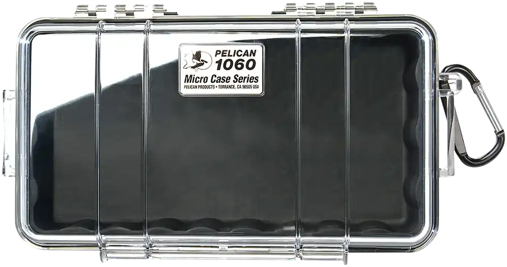 Pelican Micro Case 1060 - Black/Clear Polycarbonate, 9.88" Length