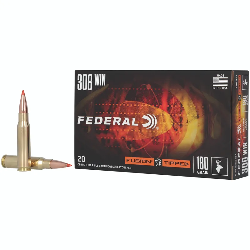 Fusion Tipped .308 Win 180gr Ammunition - 20 Rounds/200 Rounds Available