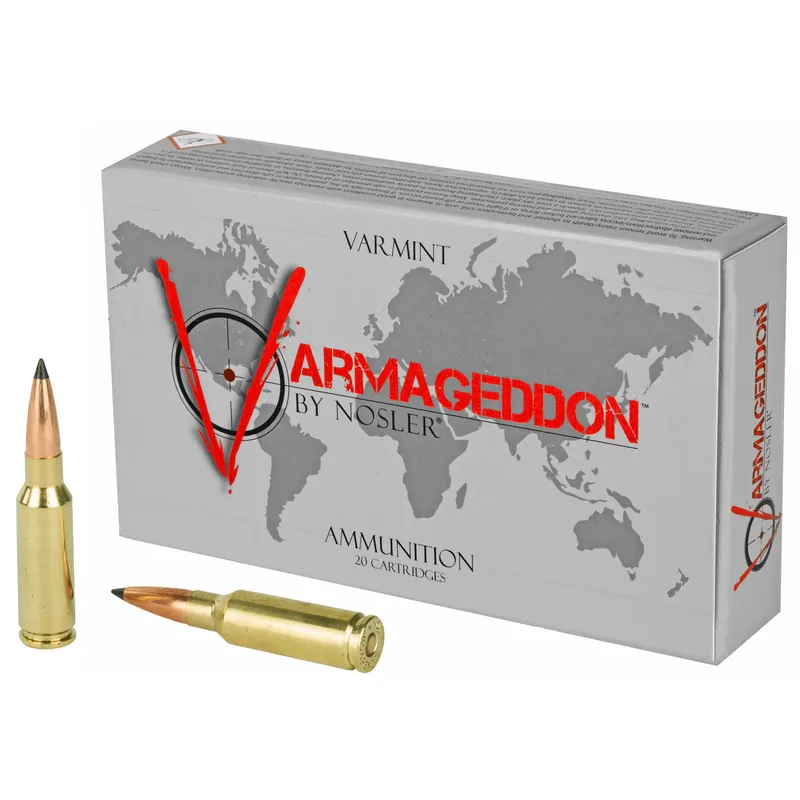 Nosler Varmageddon 6.5 Grendel 90 Grain Flat Base Tipped Ammunition - 20 Rounds/200 Rounds