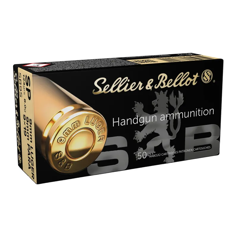 S&B 9MM 124GR Soft Point Ammunition - 50 Rounds/1000 Rounds