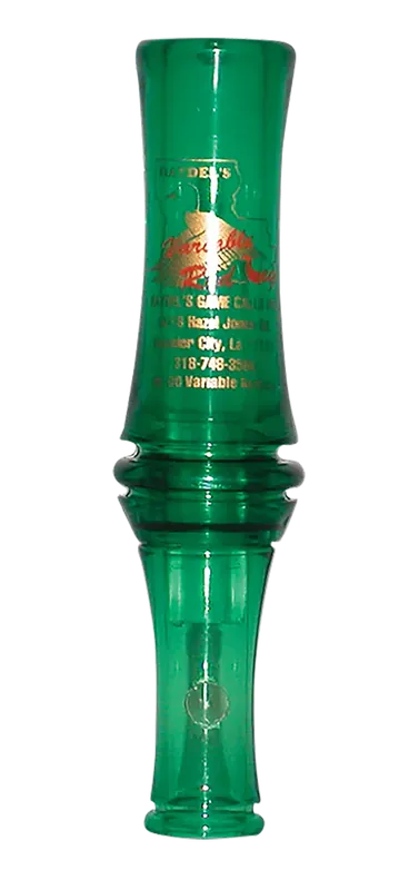 Haydel's VR00 "Redleg" Double Reed Mallard Call - Green Plastic