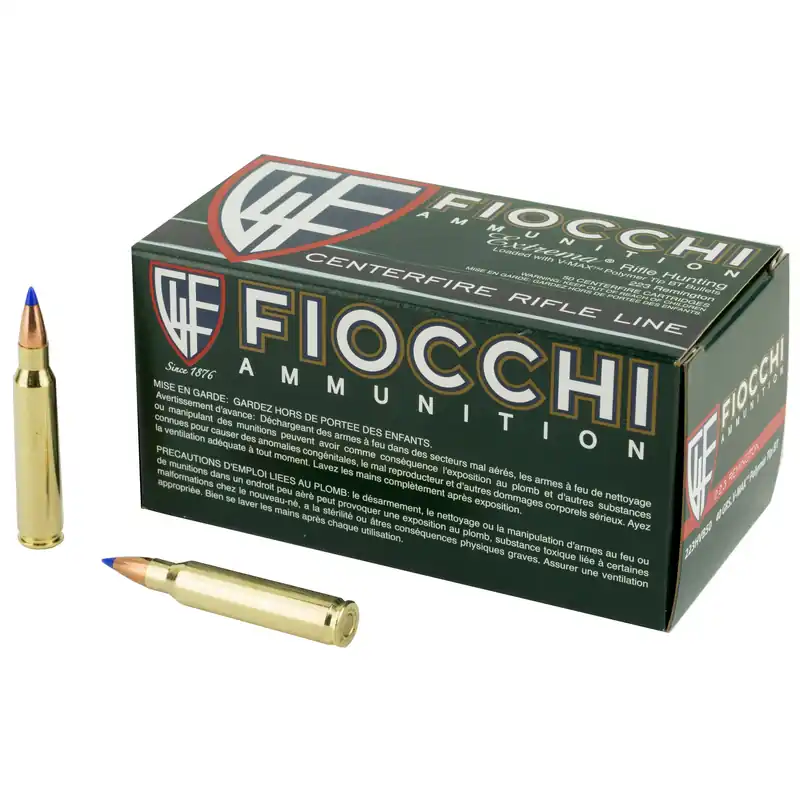 FIOCCHI .223 Remington 40 Grain V-MAX Ammunition - 50 Rounds/1000 Rounds
