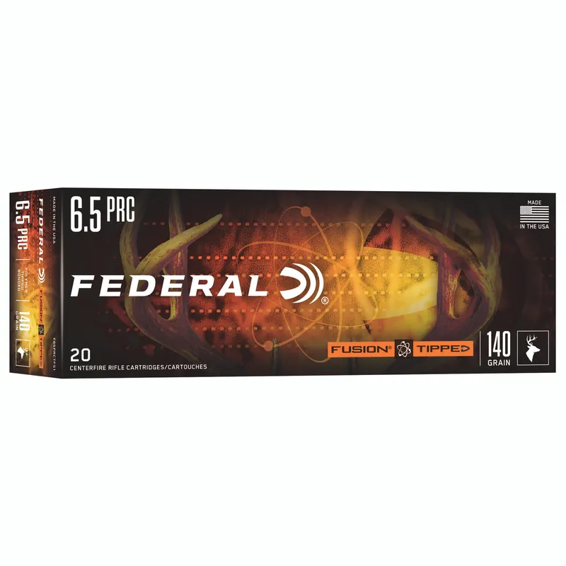 Fusion Tipped 6.5 PRC 140 Grain Ammunition - 20 Rounds per Box, 200 Rounds per Case