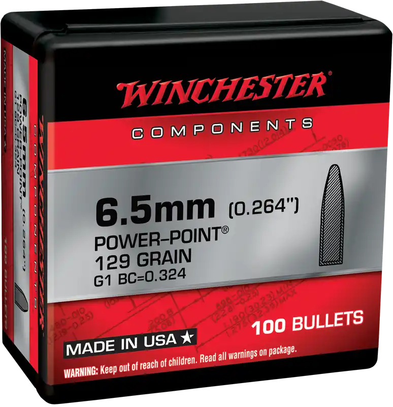 Winchester Power-Point 6.5 Creedmoor 129gr Ammo - 100 Rounds