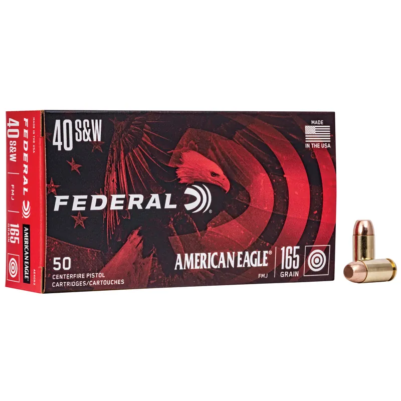 Federal American Eagle .40 S&W 165 Grain FMJ - 50 Rounds/1000 Rounds