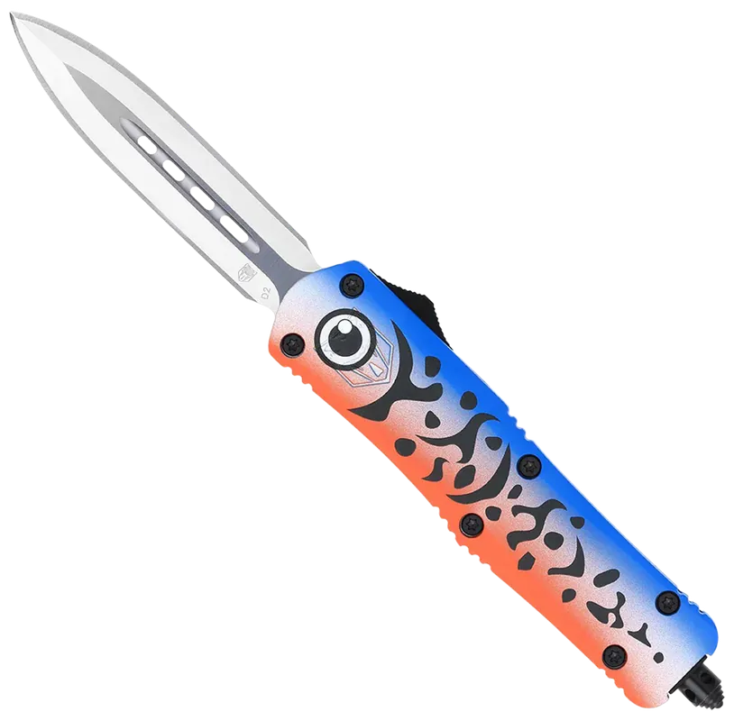 CobraTec FS-3 Blue Lure OTF Dagger with Satin D2 Blade and Cerakoted Handle