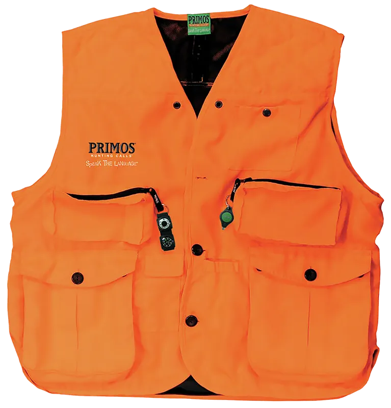 Primos 65705 Gunhunter's Blaze Orange Hunting Vest 3XL with Compass & LED Light