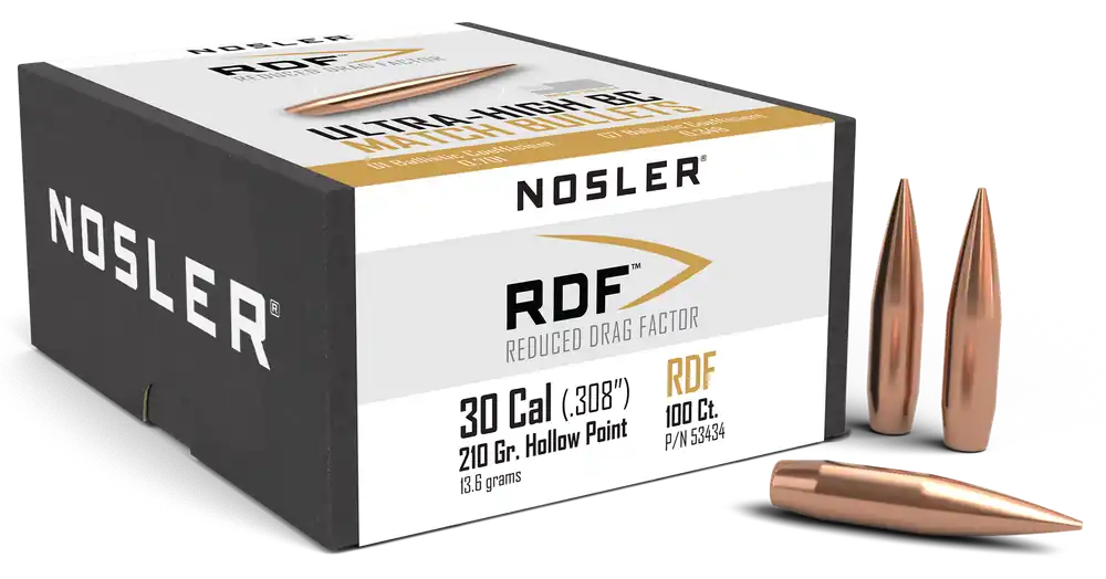 Nosler RDF Match 30Cal 210gr HPBT Bullets - 100 Count