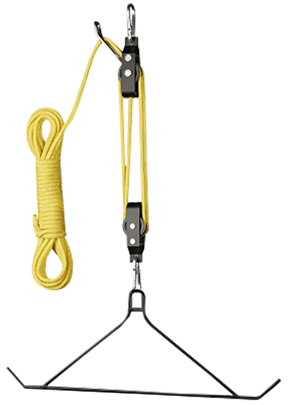 Heavy-Duty 4:1 Lift System with 600 lbs Capacity - Black/Yellow