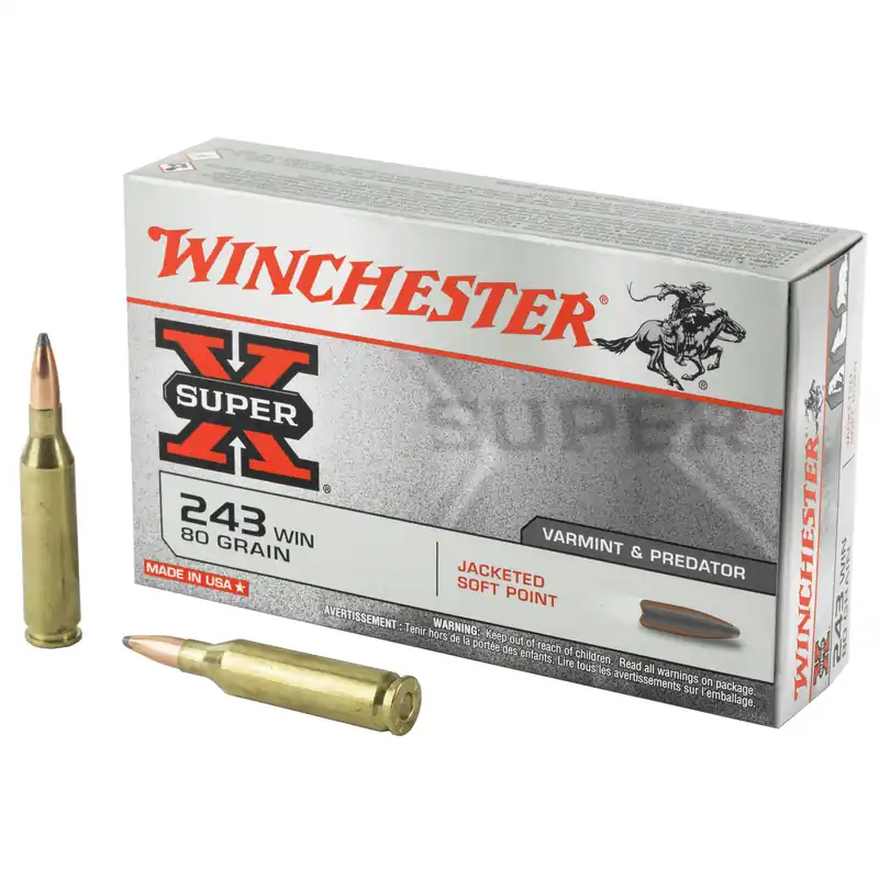 WIN SPRX 243WIN 80GR JSP Ammunition - 20 Rounds per Box, 200 Rounds per Case