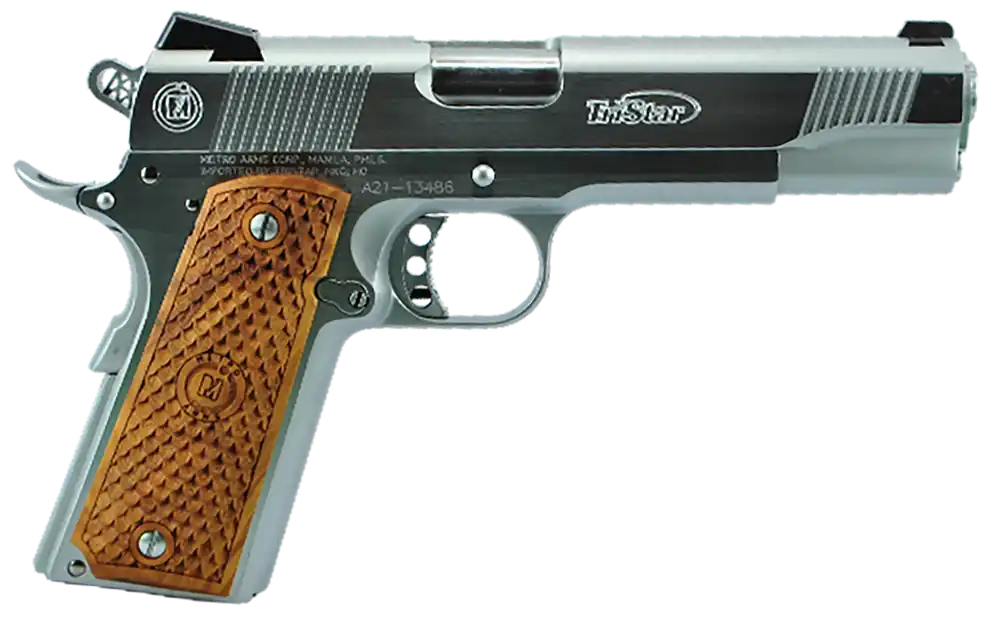 TriStar 85618 American Classic II 1911 10mm Auto Pistol with Stainless Steel Barrel and Wood Grip
