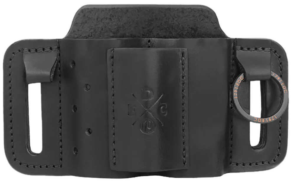 Ambidextrous Black Leather Belt Slide: 1791 Gunleather EDC Mini Easy Slide OWB
