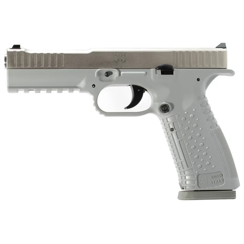 AMPF Strike One 9mm Pistol, 5" Barrel, 17-Round Capacity, Silver Finish