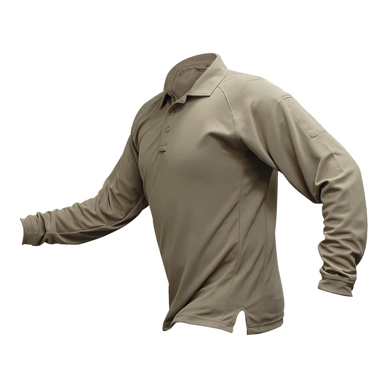 VERTX Coldblack Long Sleeve Polo - Tan, XS