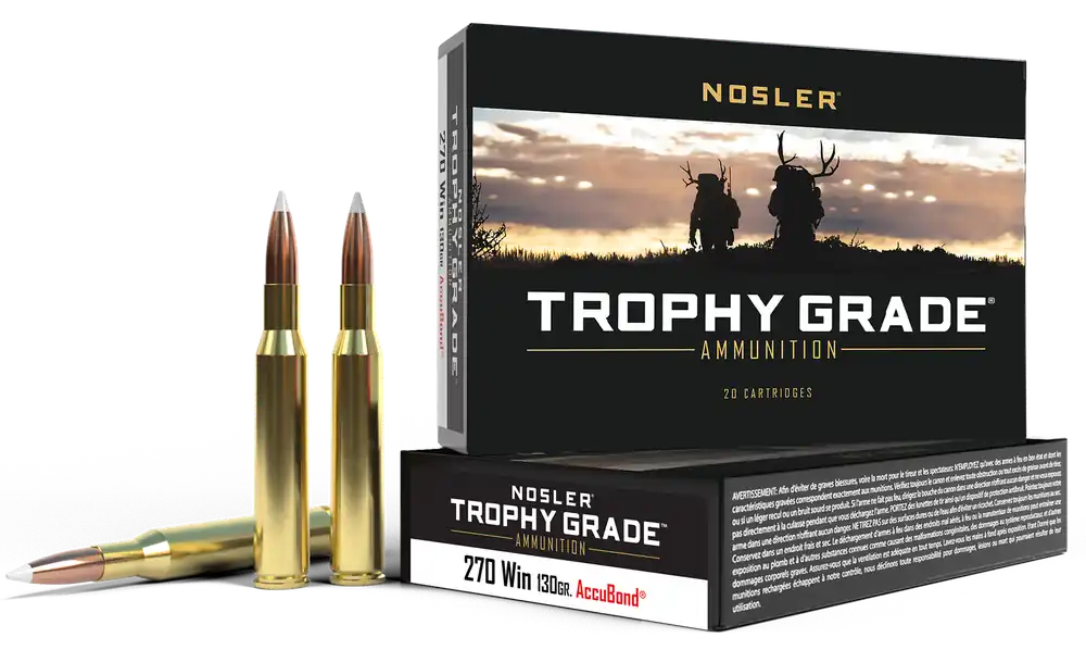 Nosler Trophy Grade .270 Win 130gr AccuBond Ammunition - 20 Rounds per Box