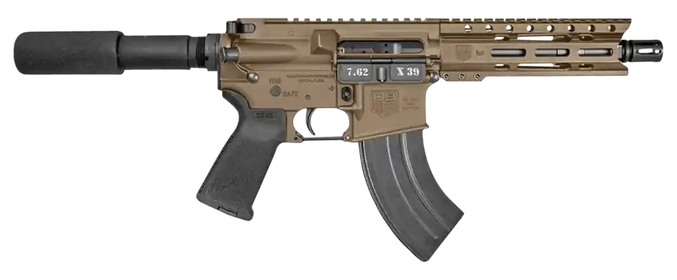 Diamondback DB15 7.62x39mm Pistol, 28+1 Capacity, 7" Barrel, FDE Finish, Carbon Lower, 6" M-LOK Handguard, Magpul Grip