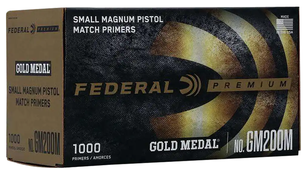 Federal GM200M Gold Medal Small Pistol Primers - 1000 Count Box, 5-Case Pack