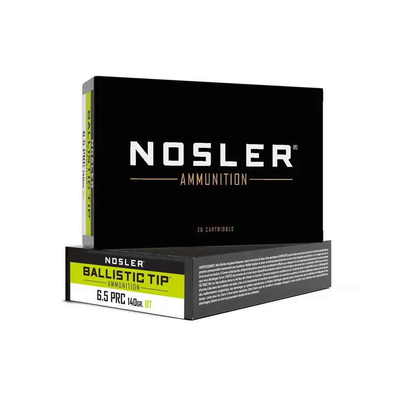NOSLER 6.5 PRC 140 Grain Ballistic Tip Ammunition - 20 Rounds per Box, 200 Rounds per Case