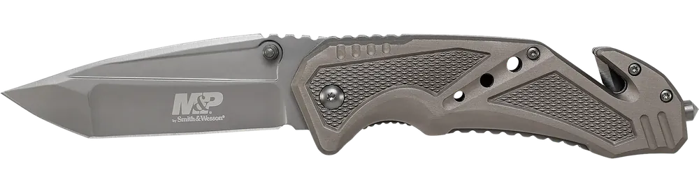 Smith & Wesson M&P Rescue Folding Tanto Knife with Aluminum Handle and Pocket Clip