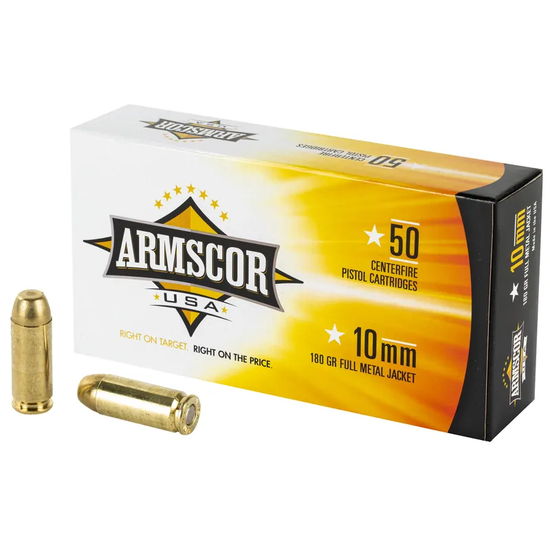 ARMSCOR 10MM 180GR FMJ Ammunition - 50 Rounds/1000 Rounds Bulk Pack