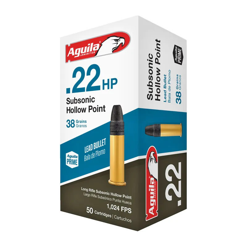 AGUILA .22LR Subsonic High Velocity 38 Grain Hollow Point - 50RD 10BX/CS