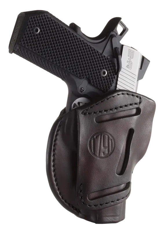 1791 Gunleather 3-Way IWB/OWB Holster for 1911 3-4" - Signature Brown Leather, Ambidextrous