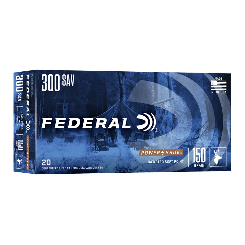 Federal Power-Shok 300 Savage 150 Grain Soft Point 20 Rounds/200 Rounds