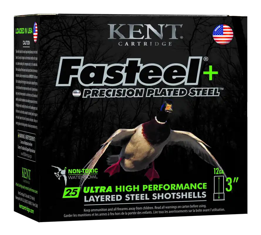 Kent Cartridge Fasteel+ 12 Gauge 3" 1 1/4 oz 2/4 Shot - 25 Box/10 Case