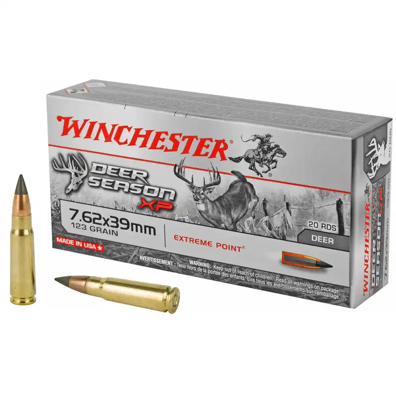 Winchester Deer Season 7.62x39mm 123 Grain Ammunition - 20 Rounds/Box, 200 Rounds/Case