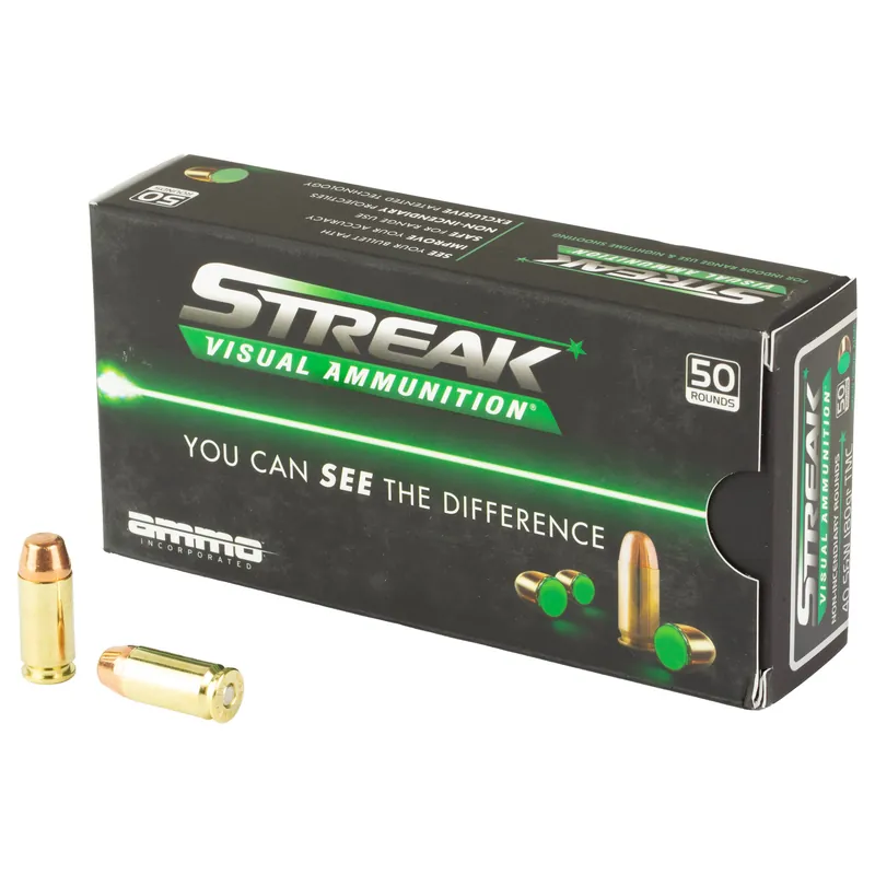 STREAK Green 40 S&W 180 Grain TMC Ammunition - 50 Rounds/1000 Rounds