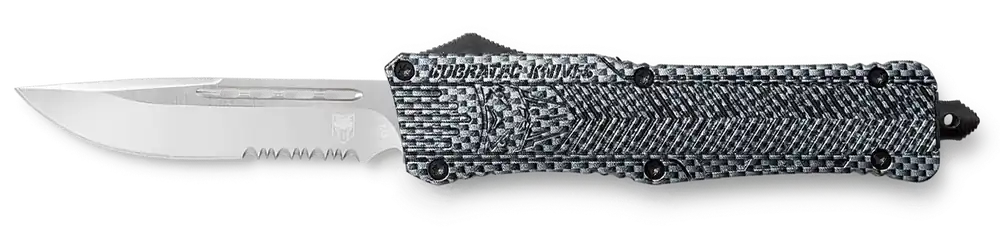 CobraTec CTK-1 Large OTF Knife with D2 Steel Blade and Carbon Fiber Handle