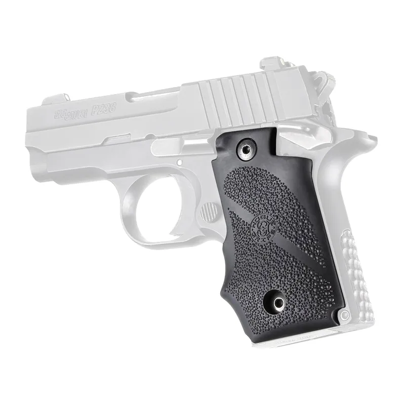 SIG P238 Black Rubber Finger Groove Grip by Hogue