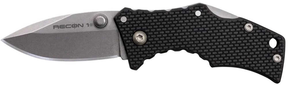 Cold Steel Recon 1 Micro Folding Knife with 2" Spear Point Blade and Black Griv-Ex Handle