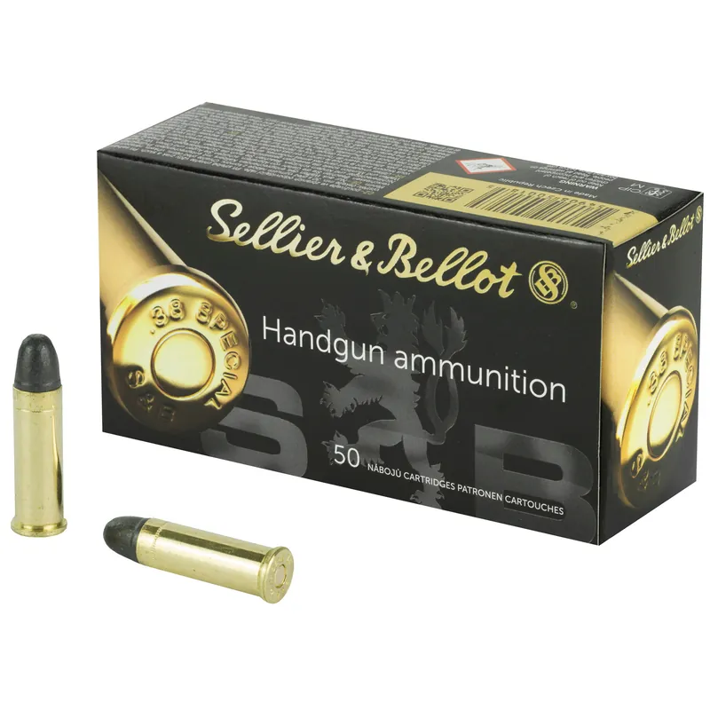 S&B .38 Special 158 Grain Lead Round Nose Ammunition - 50 Rounds/1000 Rounds