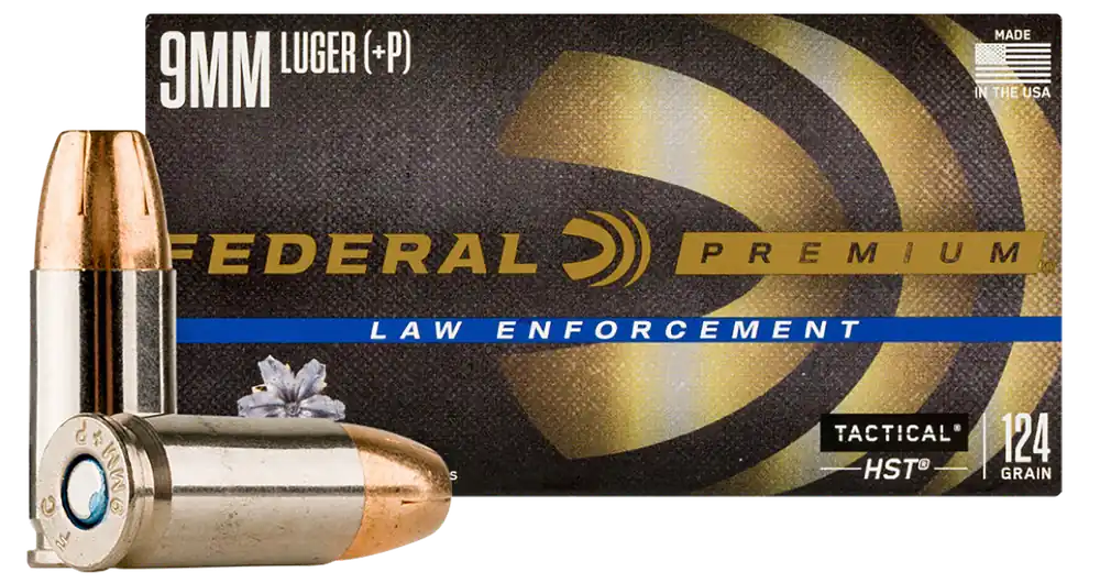 Federal Premium 9mm+P 124gr HST JHP Personal Defense Ammo - 50/Box, 20/Case