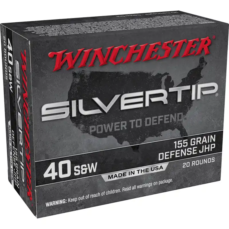 Winchester Silvertip 40 S&W 155gr Hollow Point Ammunition - 20 Rounds per Box, 200 Rounds per Case