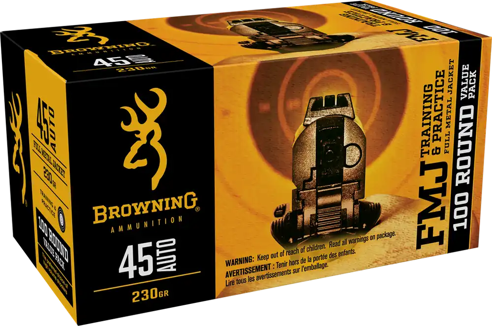 Browning Ammo 45ACP 230gr FMJ Value Pack - 100 Rounds Per Box