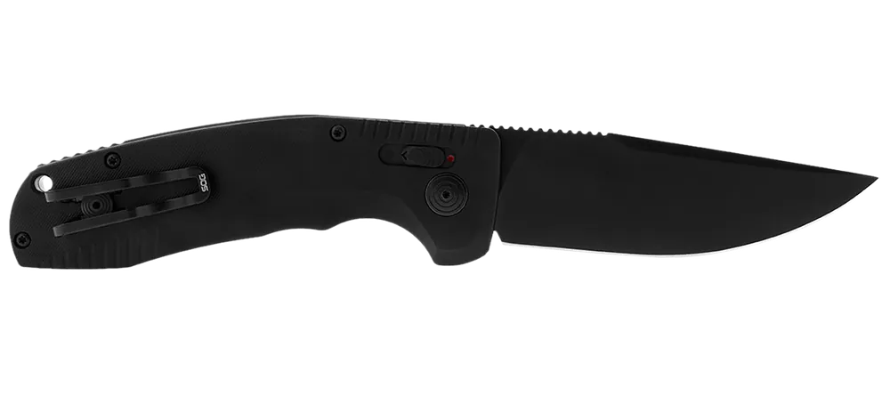 SOG-TAC Auto Folding Knife with Black TiNi Cryo D2 Steel Blade and Anodized Aluminum Handle