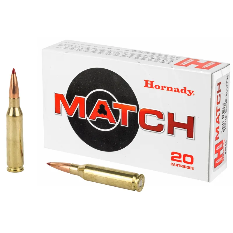 Hornady 260 Remington 130 Grain ELD Match Ammunition - 20 Rounds/200 Rounds