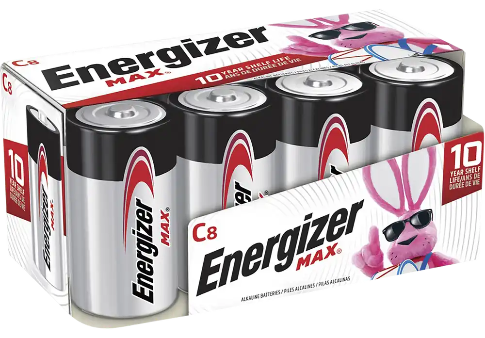 Energizer MAX C Alkaline Batteries 1.5V, 8-Pack (12 Count)
