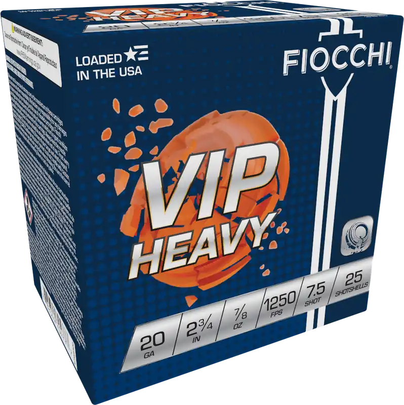 Fiocchi Exacta Target VIP Heavy 20 Gauge Shotgun Shells - 7/8 oz, #7.5 Shot, 25/Box