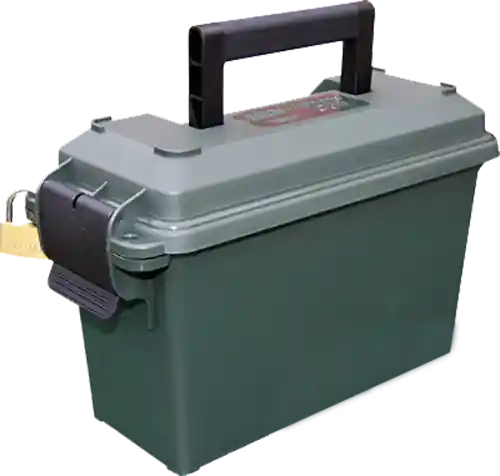 MTM Case-Gard AC30T11 Tall 30Cal Ammo Can for Handguns - Forest Green Polypropylene