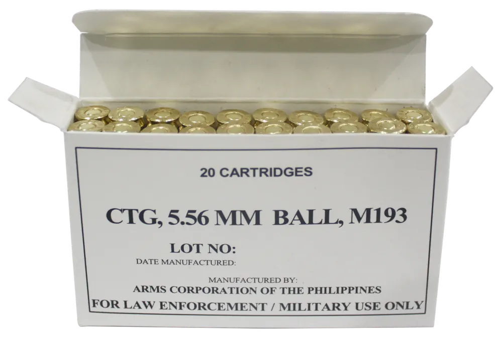 Armscor 50174 Precision M193 5.56x45mm NATO 55gr FMJ - 20 Rounds/Box, 50 Boxes/Case