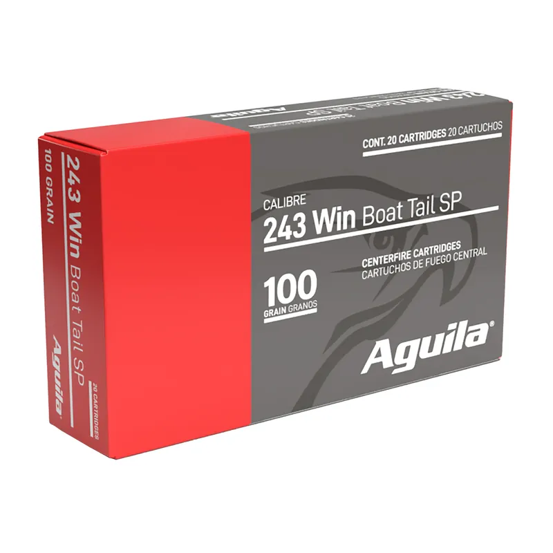 AGUILA 243 WINCHESTER 100 GRAIN SOFT POINT AMMUNITION - 20 ROUNDS/200 ROUNDS